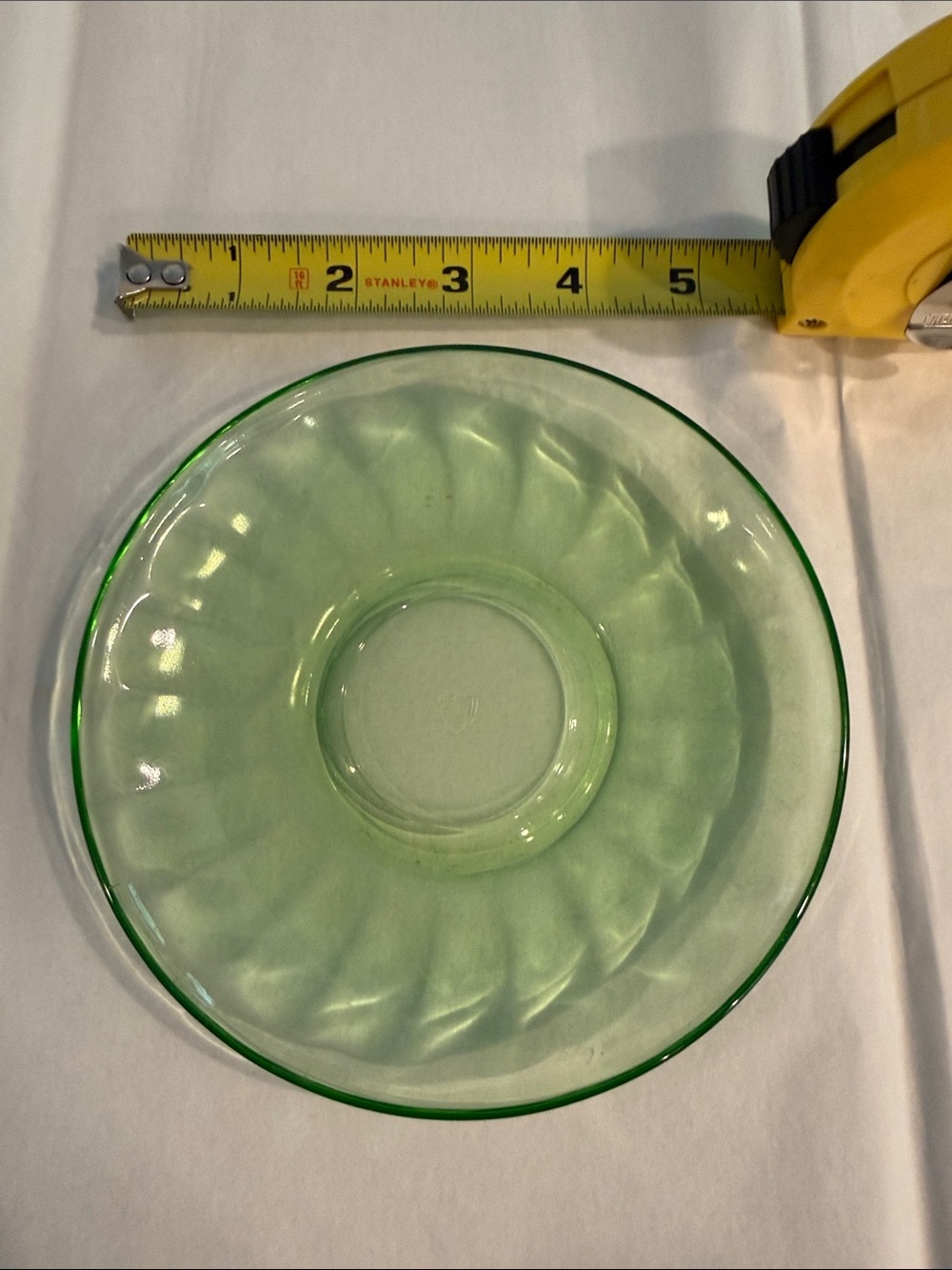 Green Glass Saucer - Elegant Translucent D